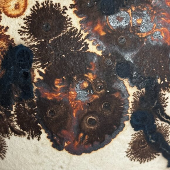 Studio Art Pottery Vase 8" Orb Sphere Shaped Brown Glazed Vtg RARE - Picture 4 of 16